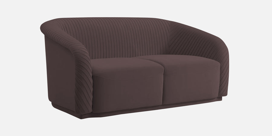 Yara Velvet Fabric 2 Seater Sofa In Mocha Brown Colour - Febonic Living