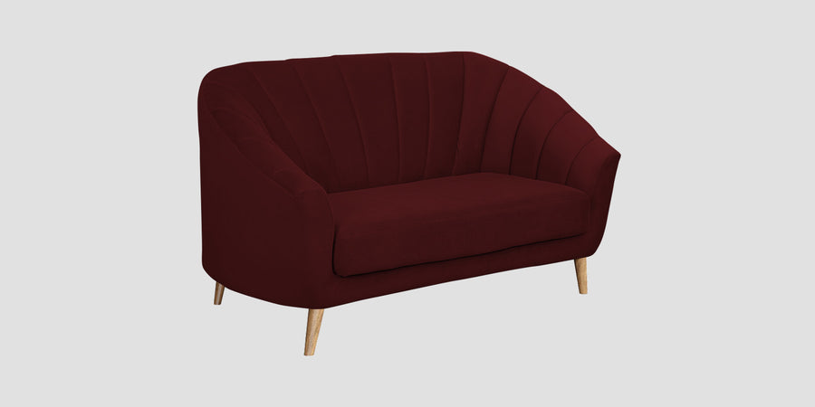 Kaylee Velvet 2 Seater Sofa In Blood Maroon Colour - Febonic Living