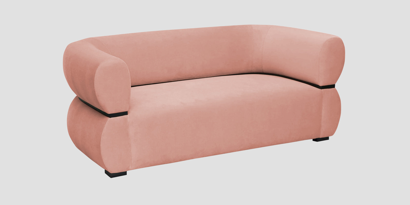 Kula Velvet 2 Seater Sofa In Blush Pink Colour