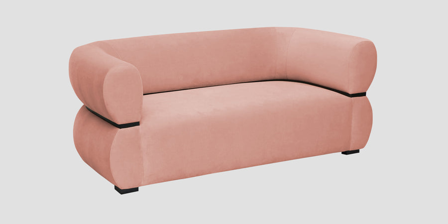 Kula Velvet 2 Seater Sofa In Blush Pink Colour - Febonic Living