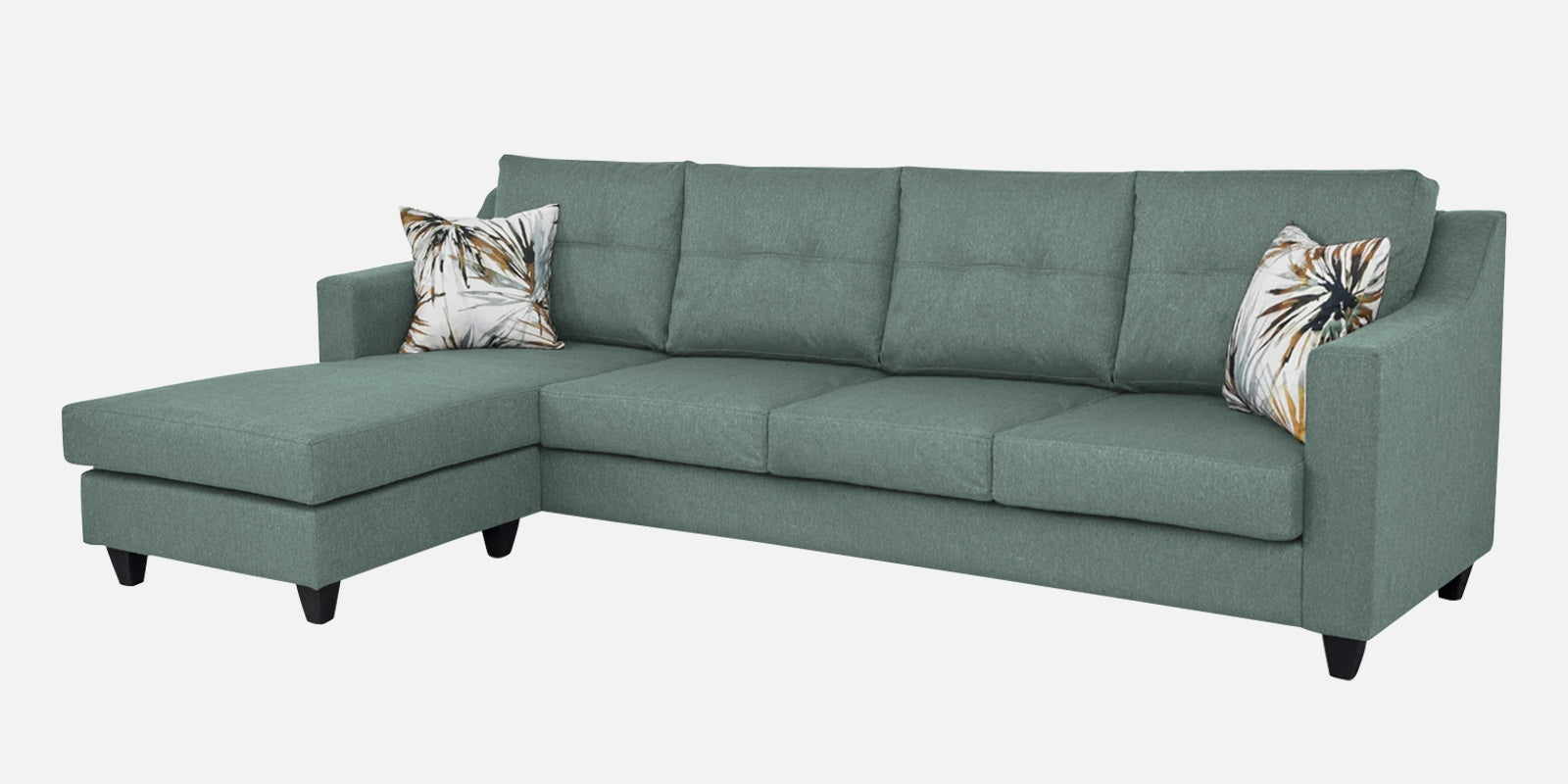 Welly Fabric RHS Sectional Sofa (3+Lounger) In Suka Blue Colour