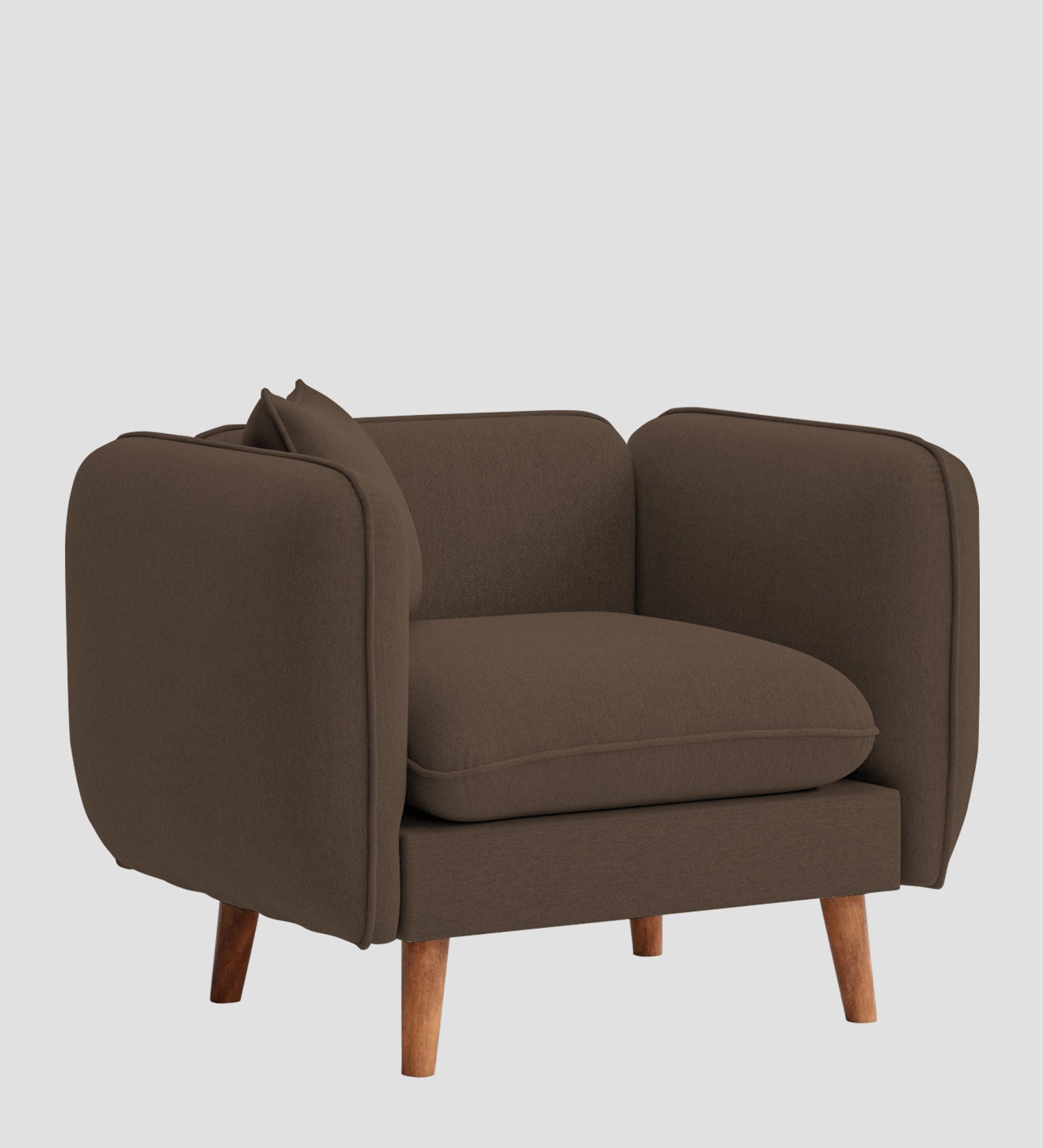 Reva Fabric 1 Seater Sofa In  Rosy Brown Colour - Febonic Living