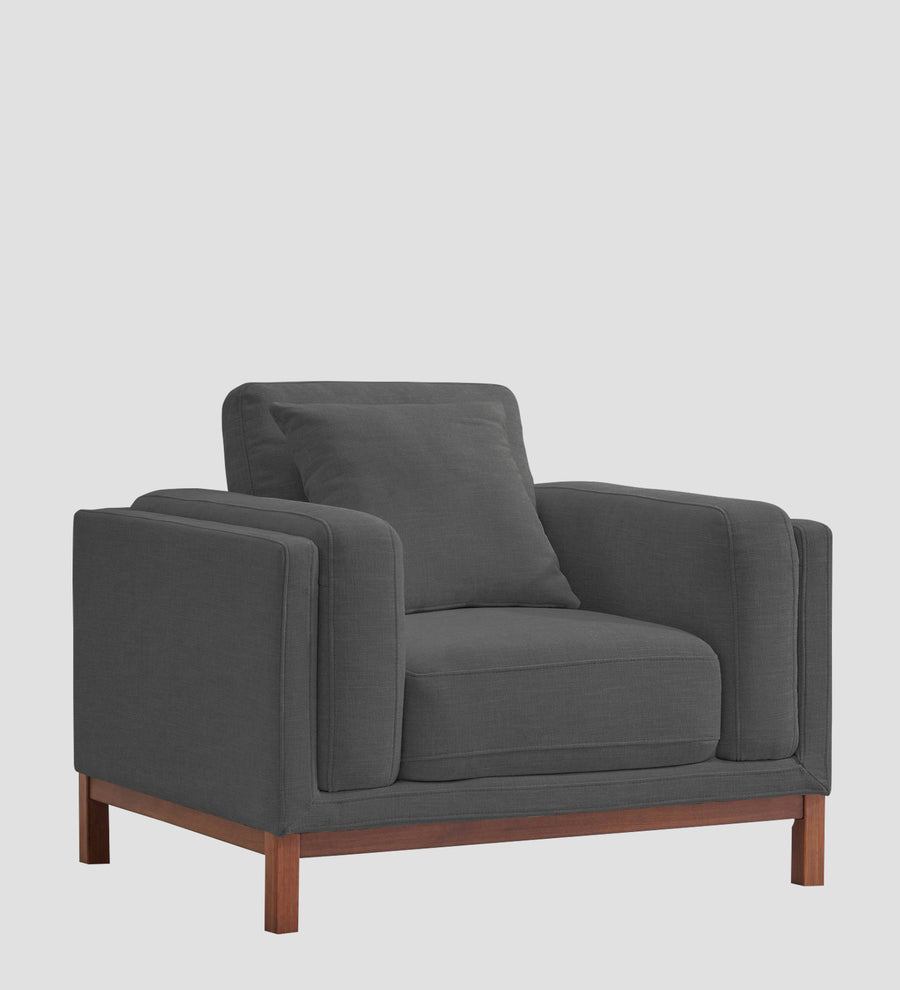 Borry Fabric 1 Seater Sofa In Stone Grey Colour - Febonic Living