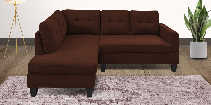 Thomas Fabric Rhs Sectional Sofa 2 Lounger In Coffee Brown Colour - Febonic Living