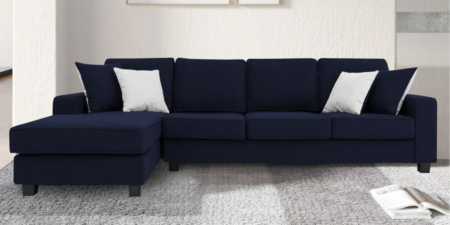 Ladybug Fabric Rhs Sectional Sofa 3 Lounger In Royal Blue Colour - Febonic Living