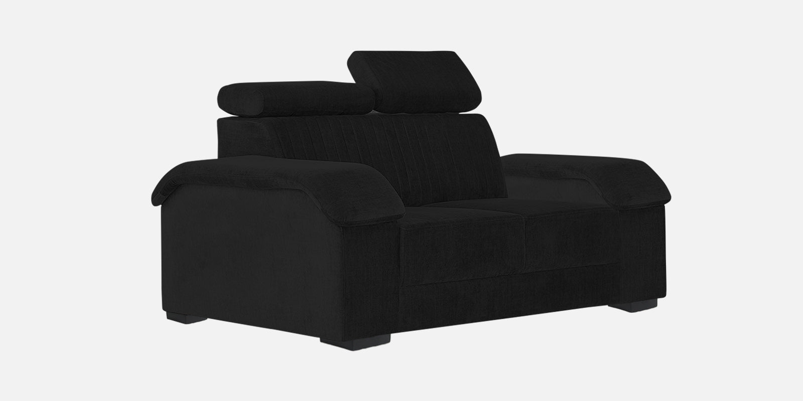 Draco Fabric 2 Seater Sofa In Zed Black Colour