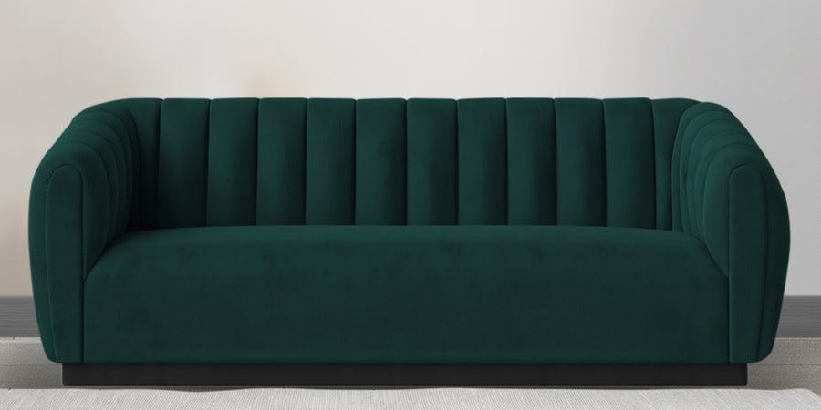 Ferry Velvet 3 Seater Sofa In Forest Green Colour - Febonic Living