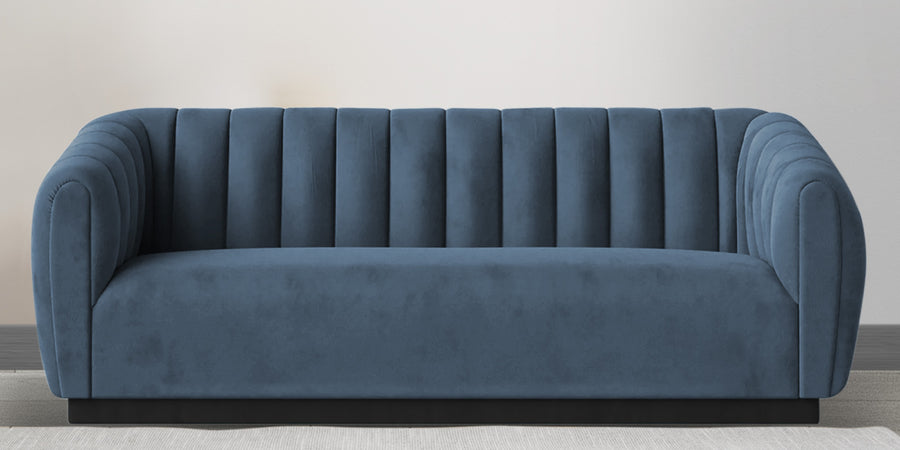 Ferry Velvet 3 Seater Sofa In Oxford Blue Colour - Febonic Living