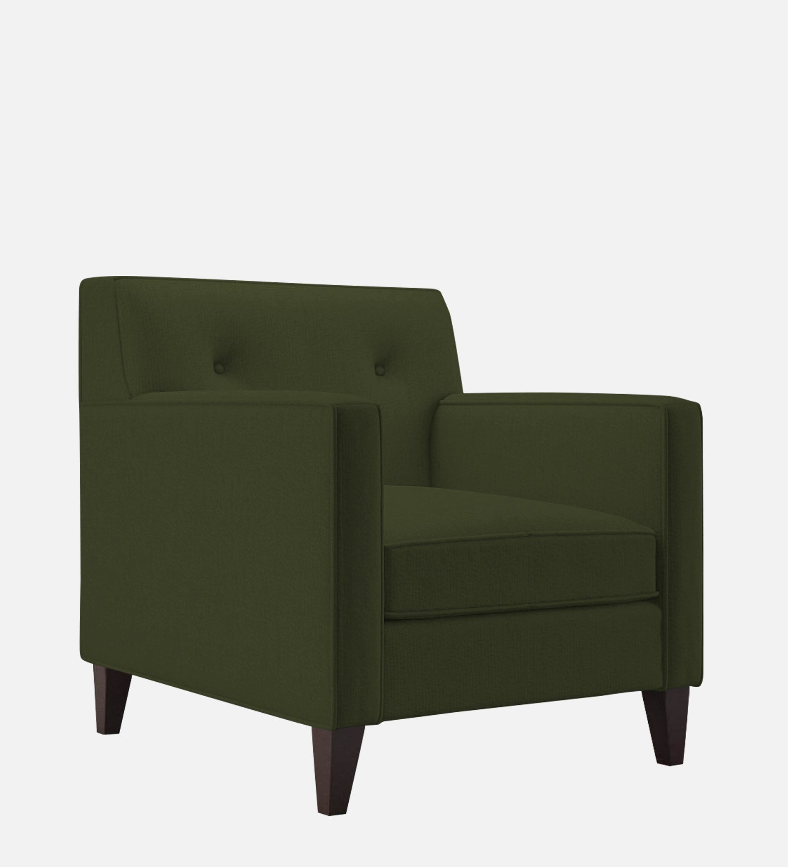 Miller Fabric 1 Seater Sofa in Olive Green Colour