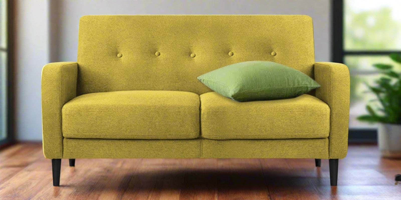 Marq Fabric 2 Seater Sofa in Parrot Green Colour