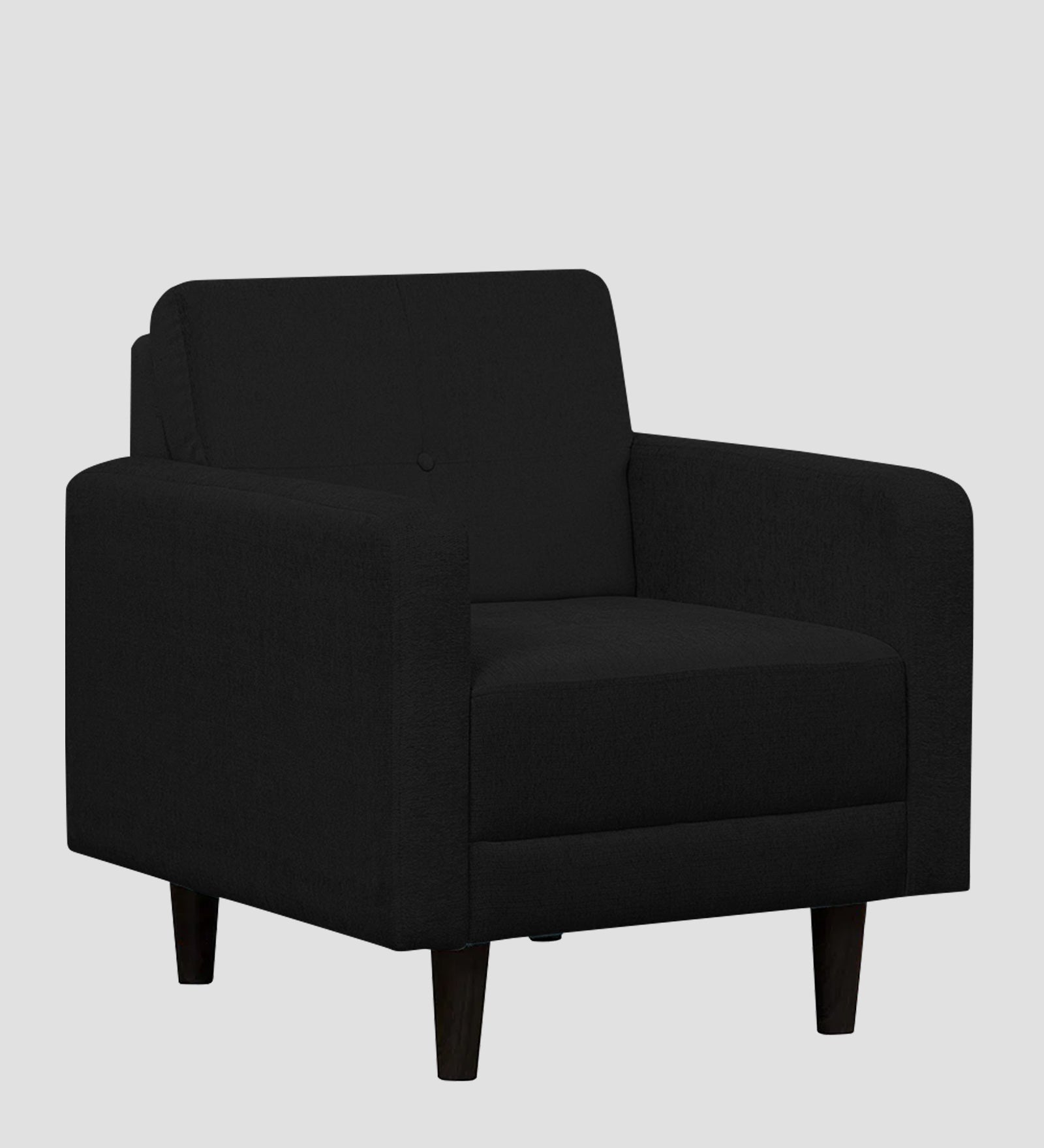 Noha Fabric 1 Seater Sofa In  Zed Black Colour - Febonic Living