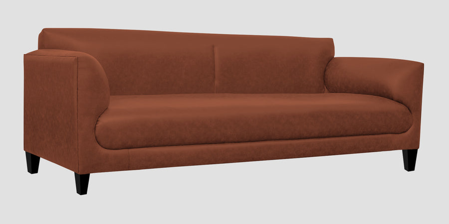 Convi Leatherette 3 Seater Sofa In Sandle Brown Colour - Febonic Living