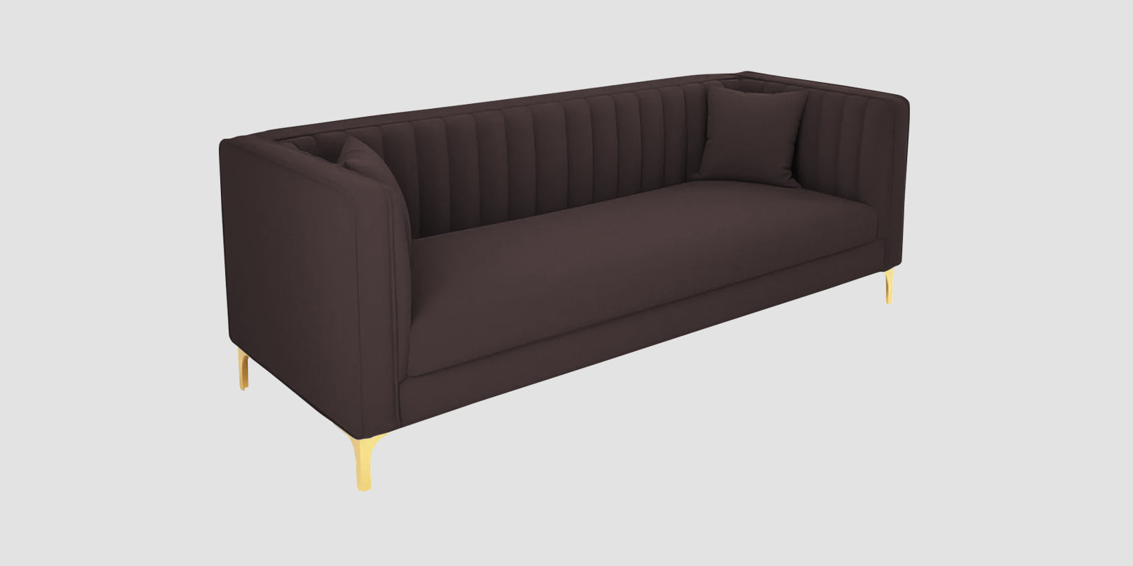 Saban Velvet 3 Seater Sofa in Mocha Brown Colour - Febonic Living