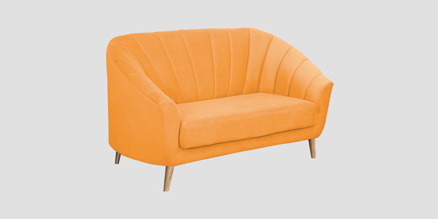 Kaylee Velvet 2 Seater Sofa In Tangerine Orange Colour - Febonic Living