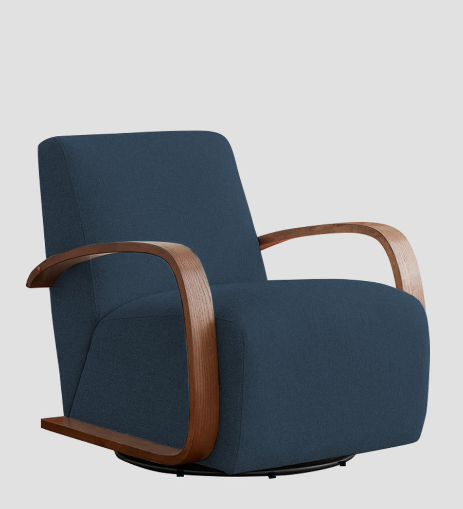 Balma Fabric Swivel Chair In Light Blue Colour - Febonic Living