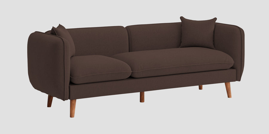 Reva Fabric 3 Seater Sofa In Caramel Brown Colour - Febonic Living
