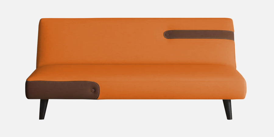 Vedan Fabric 3 Seater Convertible Sofa Cum Bed In Dark Orange Colour - Febonic Living