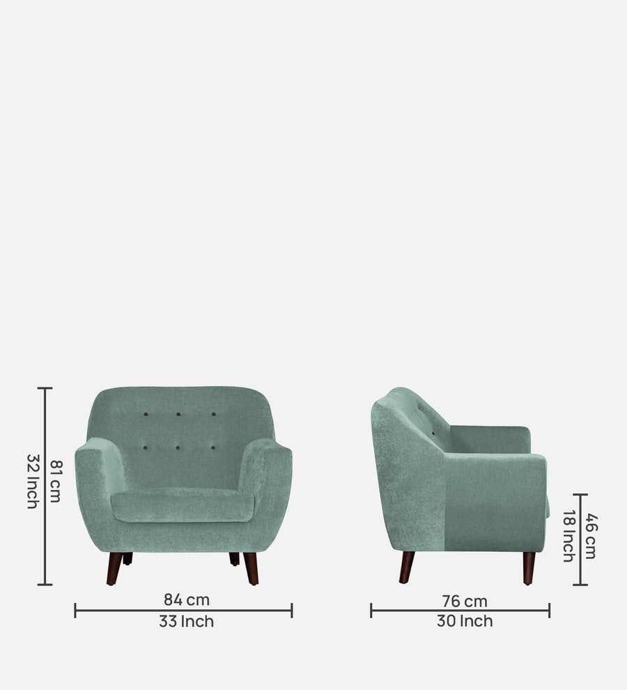 German Fabric 1 Seater Sofa In Suka Blue Colour - Febonic Living