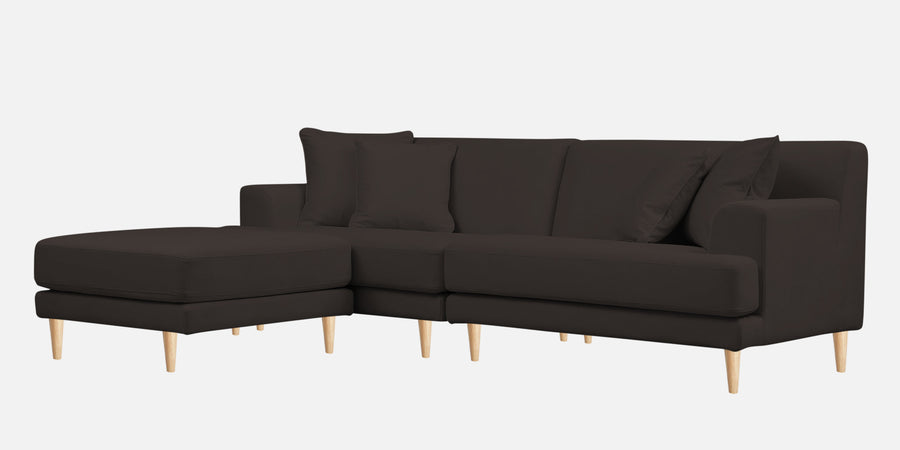 Woody Fabric Rhs Sectional Sofa 3 Lounger In Coal Brown Colour - Febonic Living
