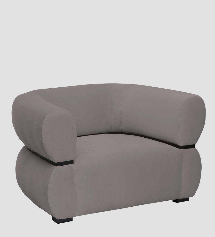 Kula Velvet 1 Seater Sofa In Pearl Grey Colour - Febonic Living