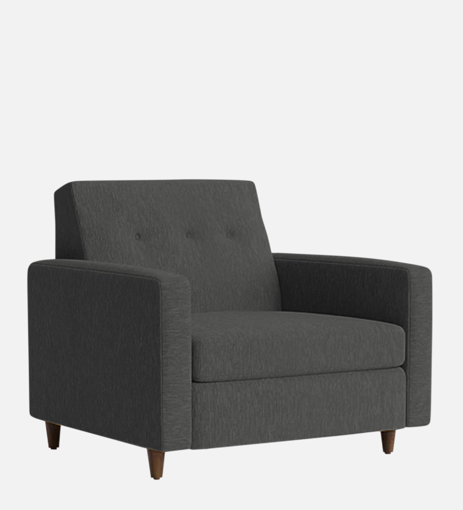 Timon Fabric 1 Seater Sofa in Charcoal Grey Colour