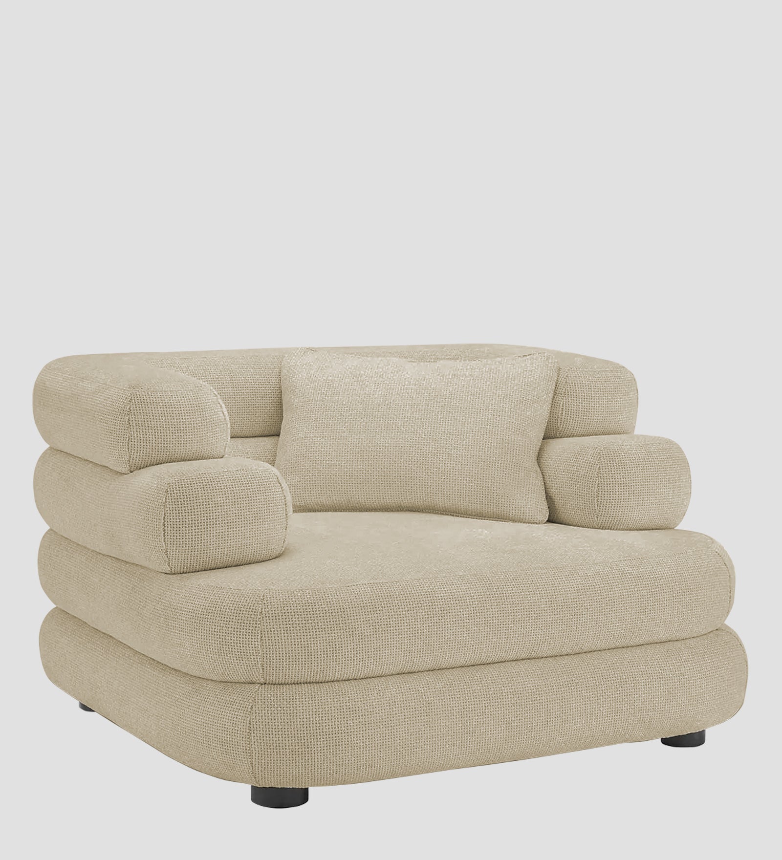 Wener Fabric 1 Seater Sofa in Honey Beige Colour