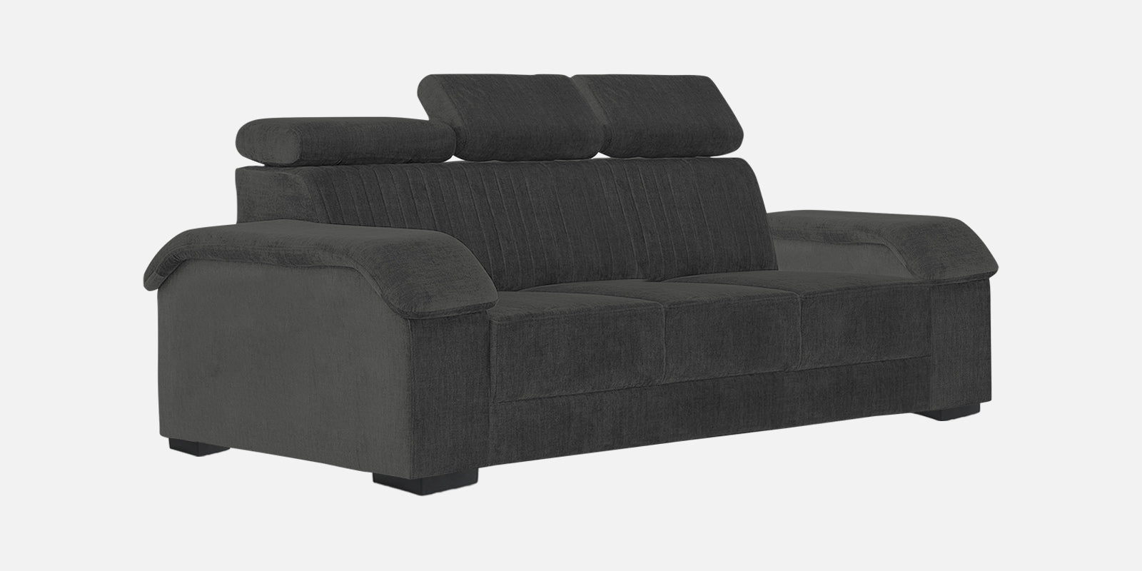 Draco Fabric 3 Seater Sofa In Charcoal Grey Colour - Febonic Living