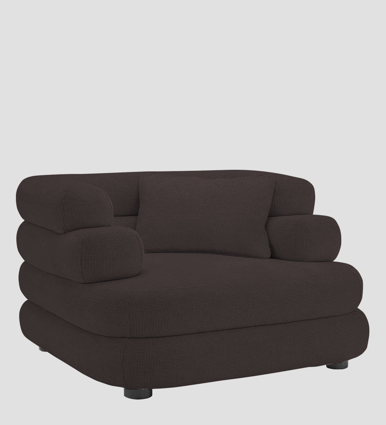 Wener Fabric 1 Seater Sofa in Pebble Brown Colour