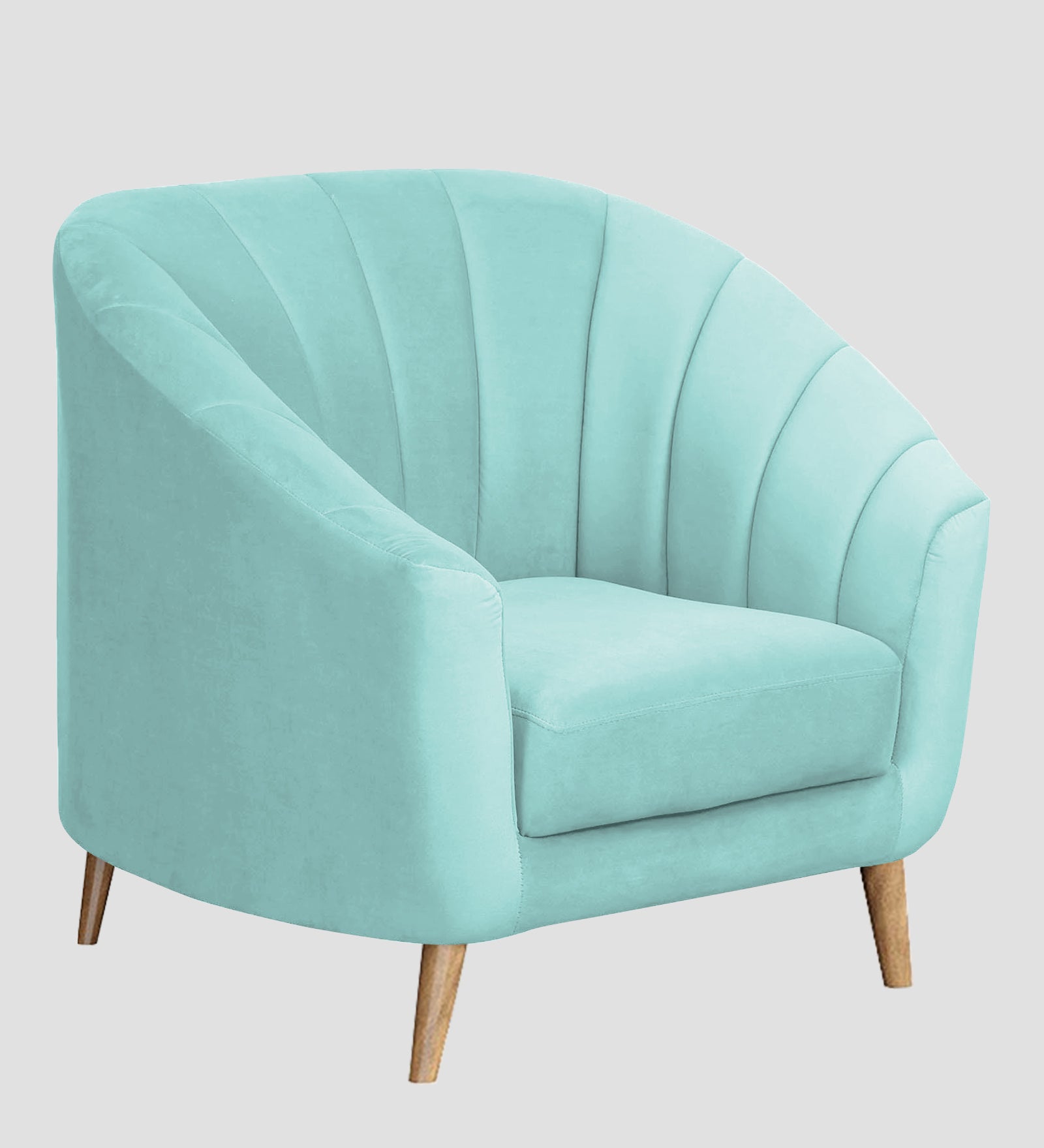 Nancy Velvet 1 Seater Sofa in Barmunda Aqua Colour