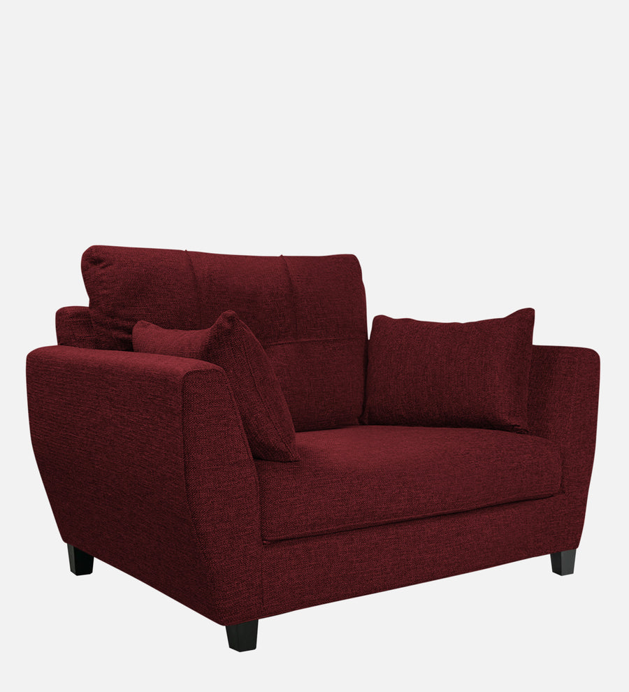 Mario Fabric 1 Seater Sofa In Blood Maroon Colour - Febonic Living