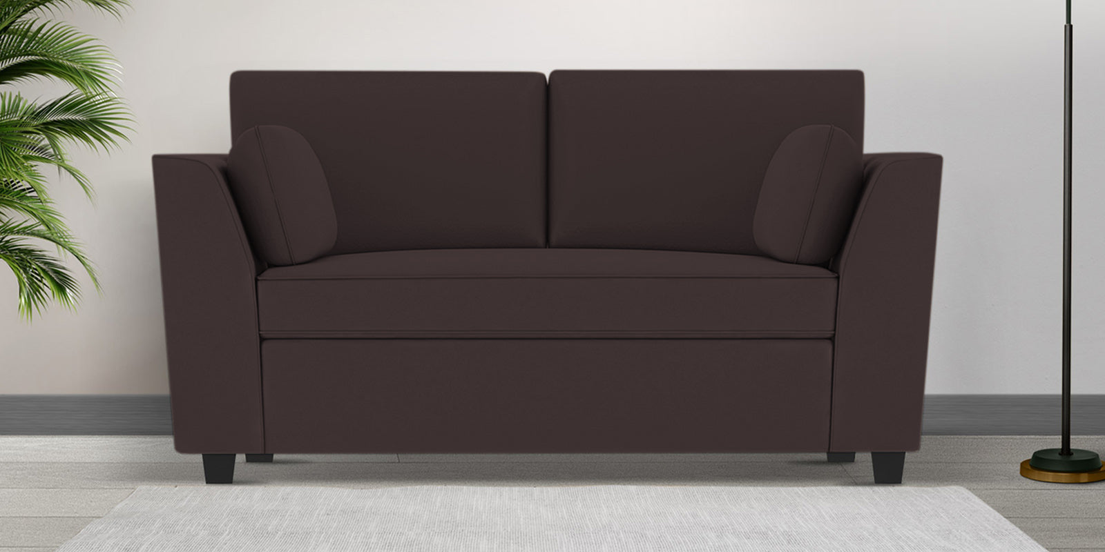 Bristo Velvet 2 Seater Sofa in Mocha Brown Colour With Storage