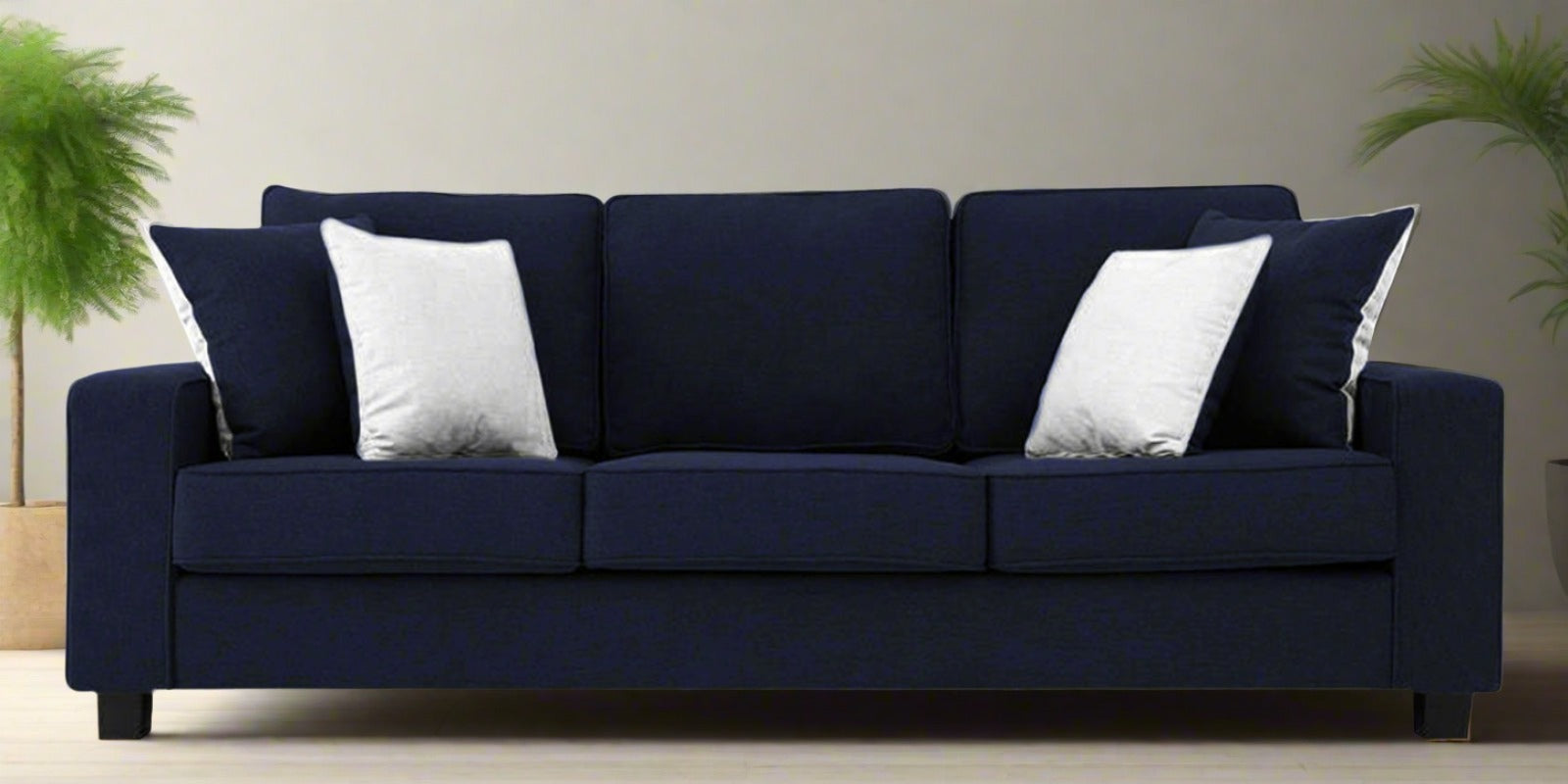 Ladybug Fabric 3 Seater Sofa In Royal Blue Colour