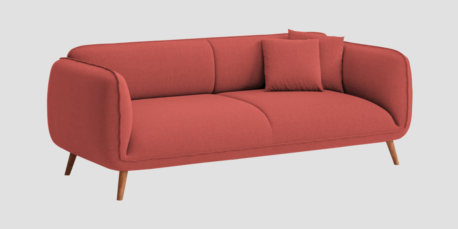 Zia Fabric 3 Seater Sofa In Salmon Pink Colour