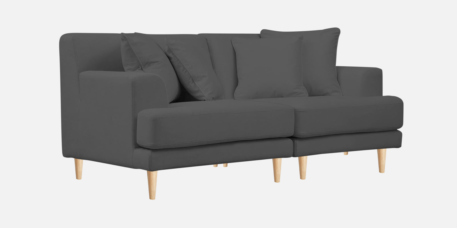 Woody Fabric 3 Seater Sofa in Pure Grey Colour