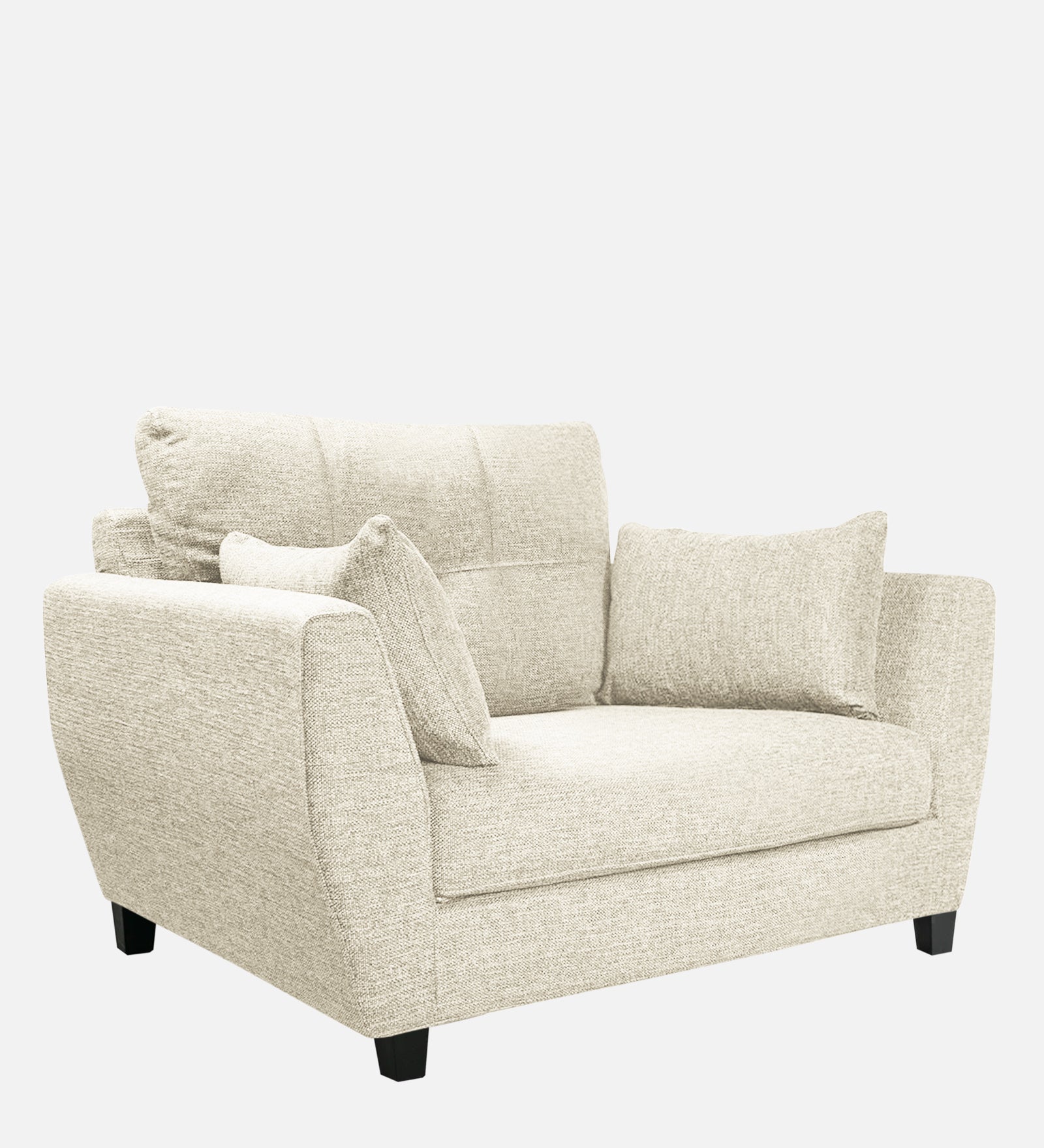 Mario Fabric 1 Seater Sofa in Ivory Cream Colour