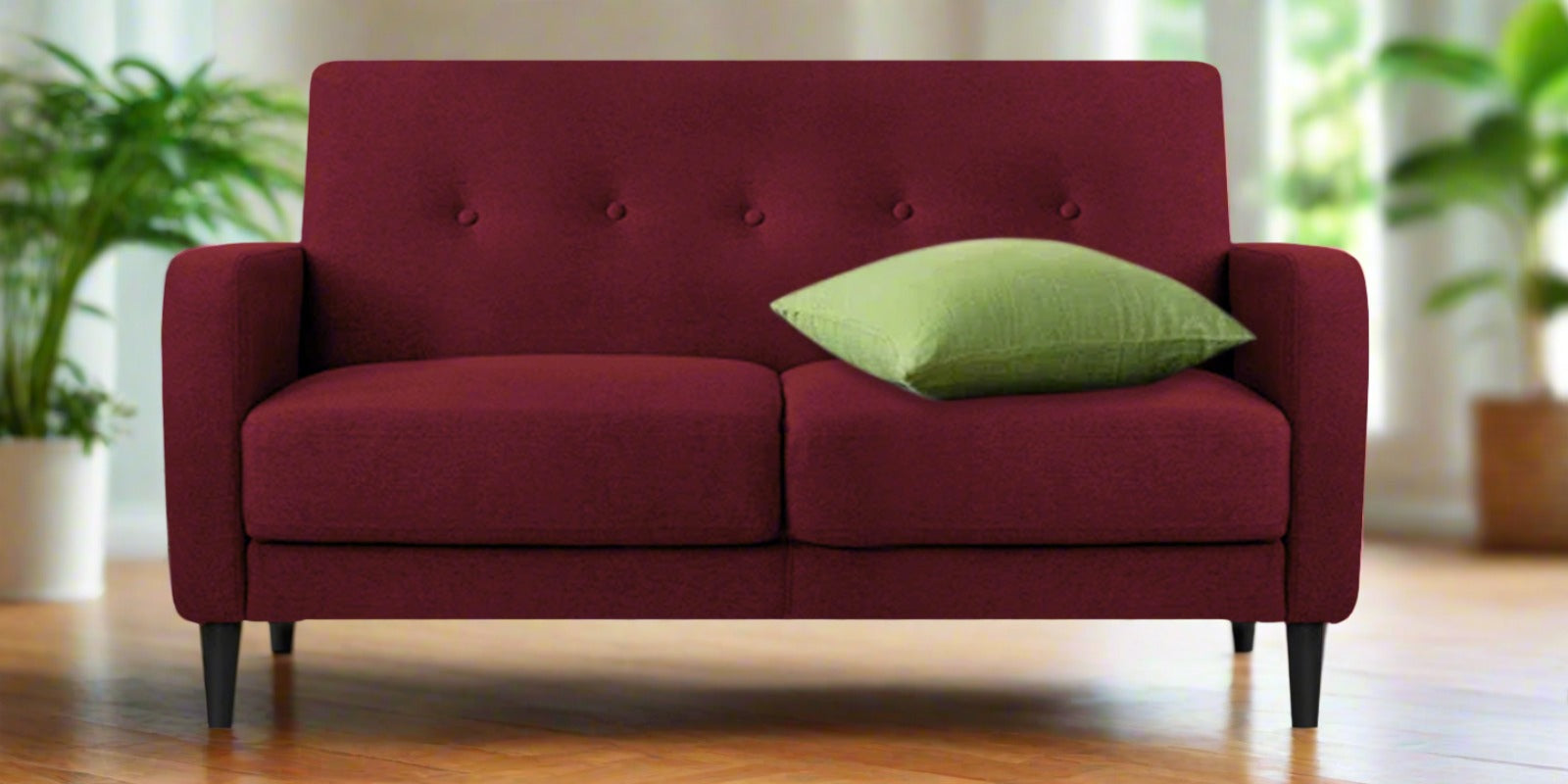 Marq Fabric 2 Seater Sofa in Blood Maroon Colour