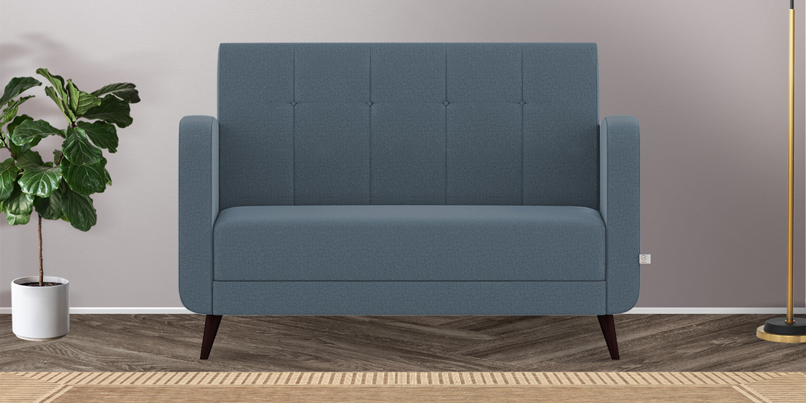 Wiki Velvet 2 Seater Sofa in Oxford Blue Colour