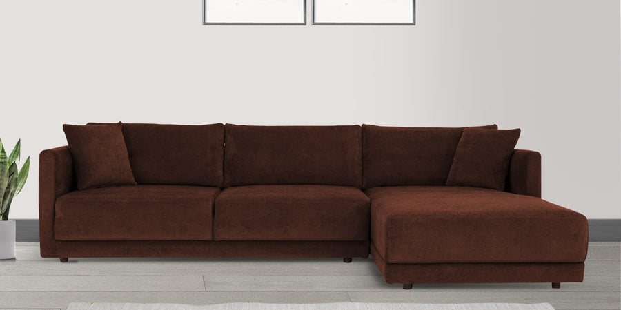 Northern Fabric Lhs Sectional Sofa 3 Lounger In Coffee Brown Colour - Febonic Living