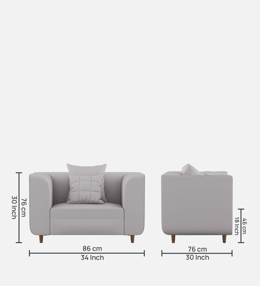 Sumo Velvet 1 Seater Sofa In Concrete Grey Colour - Febonic Living