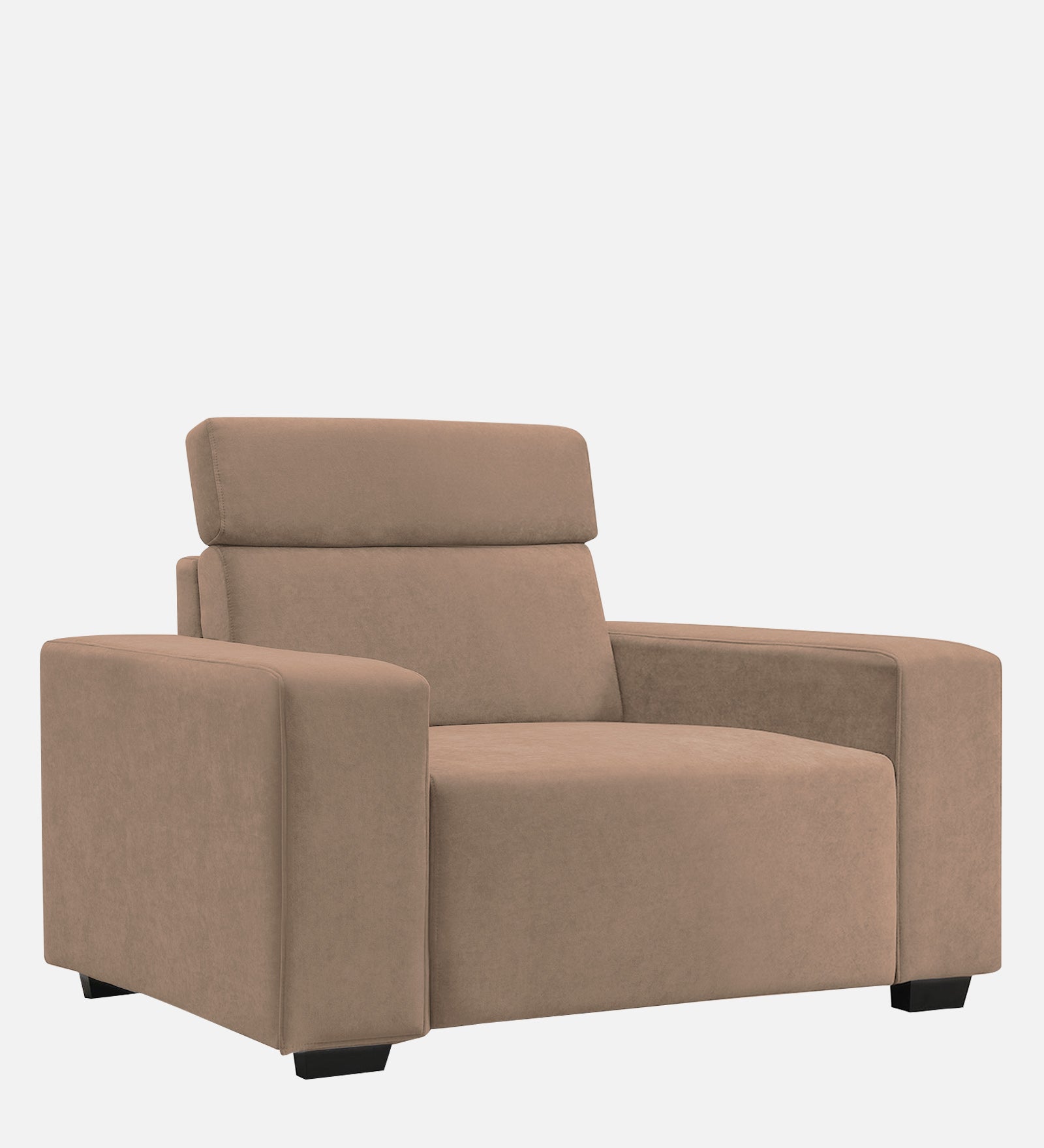 Hiro Fabric 1 Seater Sofa In  Wheat Beige Colour - Febonic Living