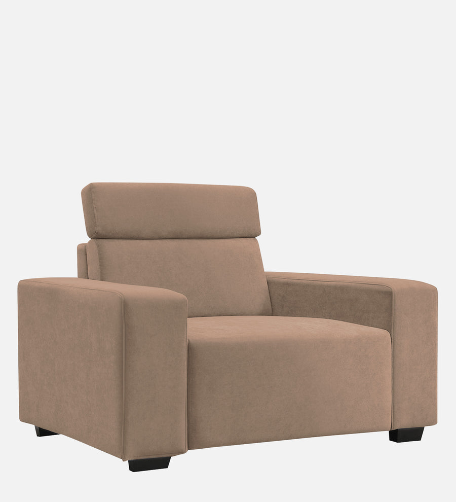 Hiro Fabric 1 Seater Sofa In Wheat Beige Colour - Febonic Living