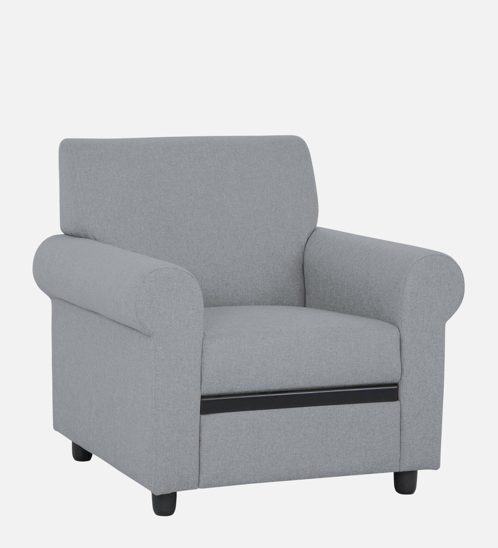 Ribby Fabric 1 Seater Sofa in Coin Grey Colour