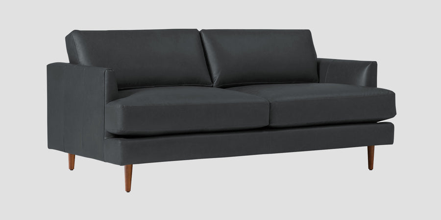 Sterio Leatherette 2 Seater Sofa In Pepper Grey Colour - Febonic Living