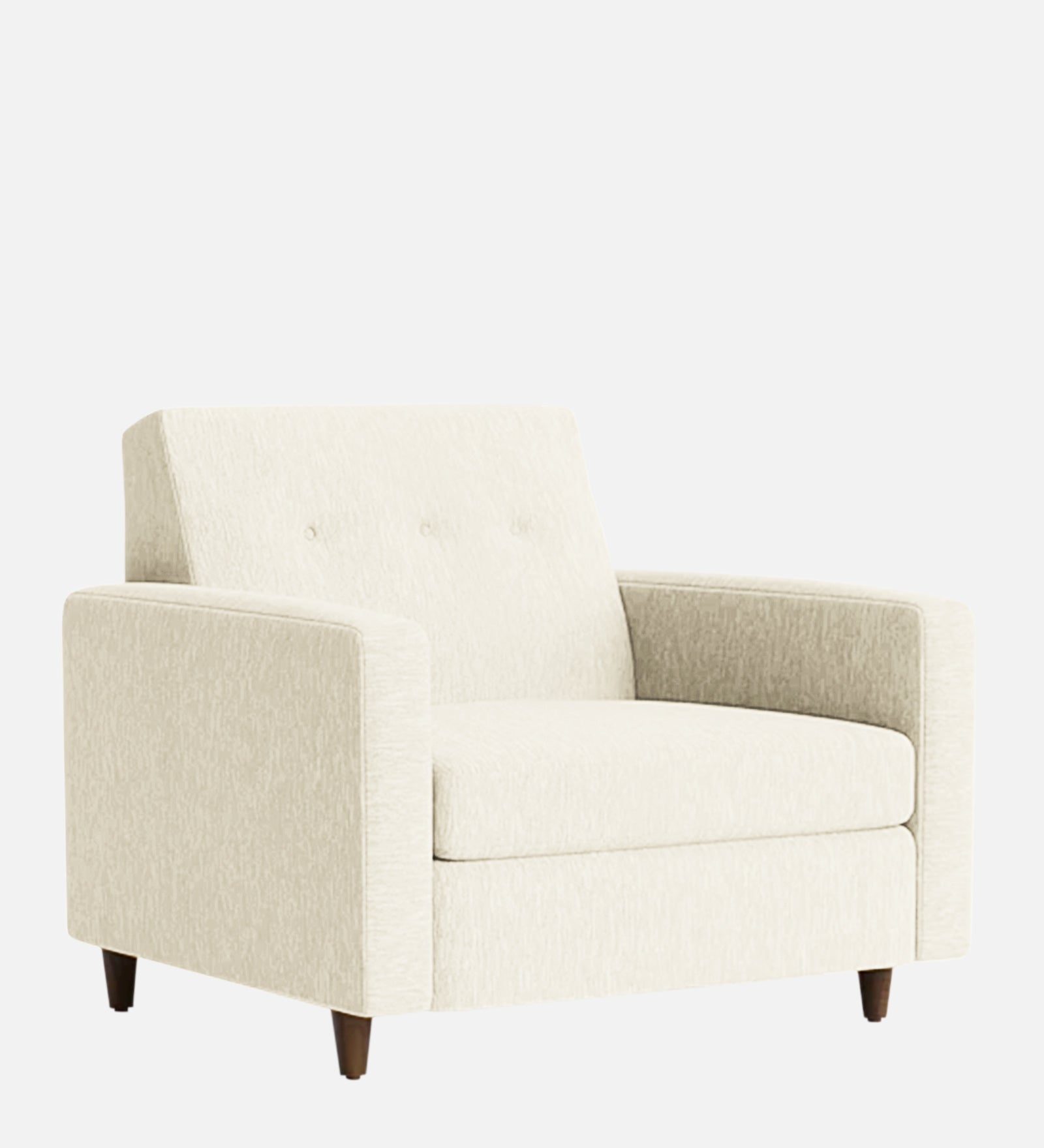 Timon Fabric 1 Seater Sofa in Ivory Cream Colour