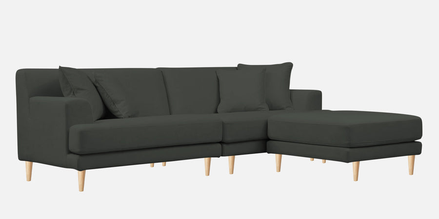 Woody Fabric Lhs Sectional Sofa 3 Lounger In I Land Green Colour - Febonic Living