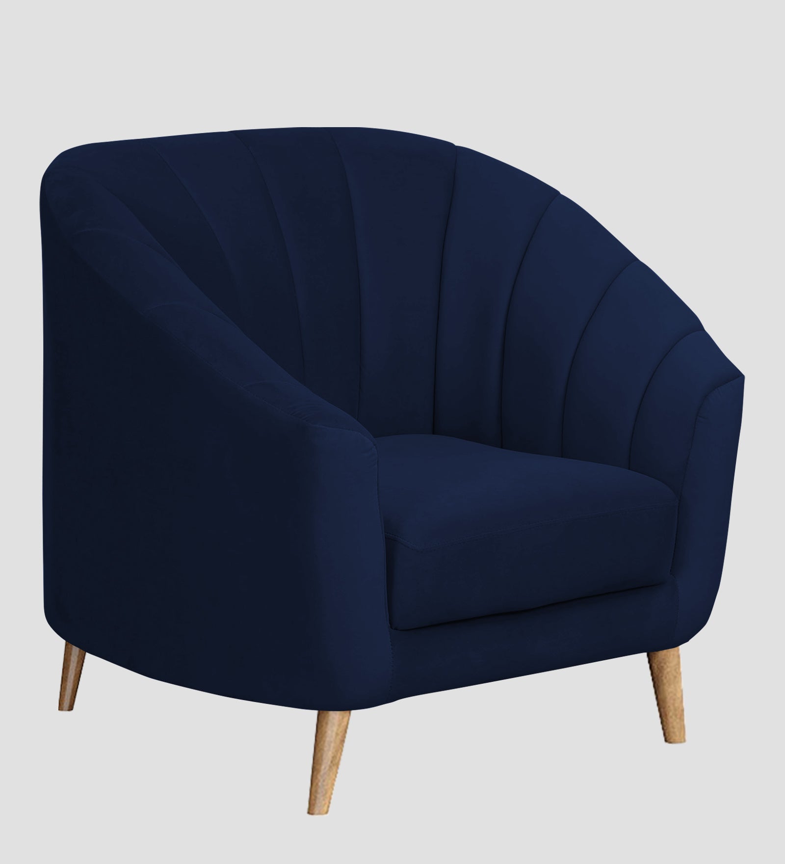 Nancy Velvet 1 Seater Sofa in Indigo Blue Colour