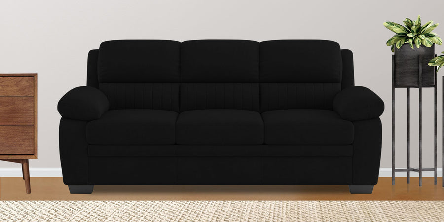 Cantaberry Velvet 3 Seater Sofa In Adam Black Colour - Febonic Living