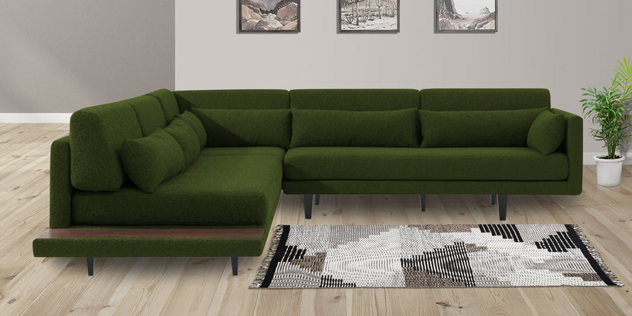 Malta Fabric 6 Seater Rhs Corner Sofa In Olive Green Colour - Febonic Living