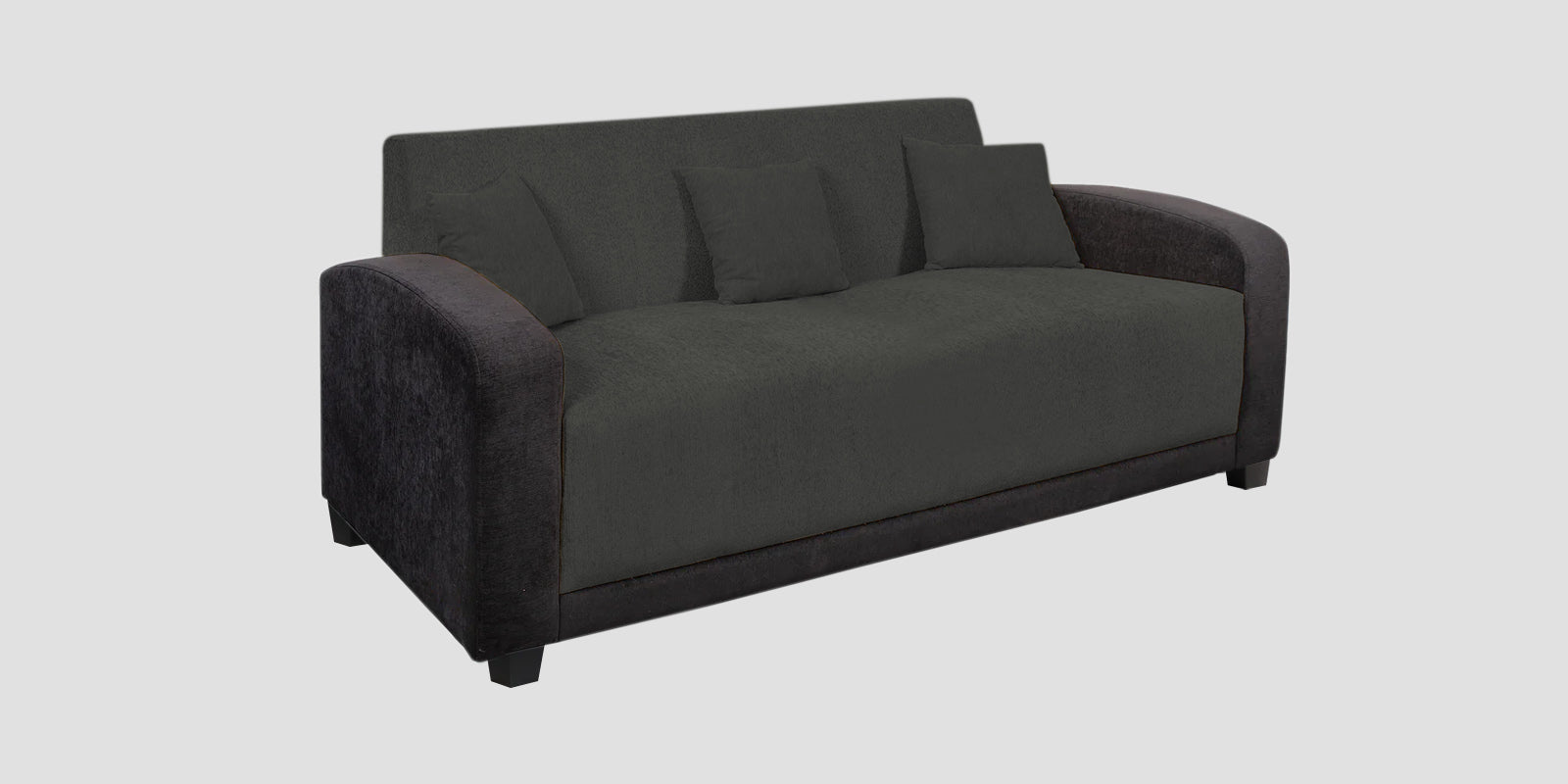 Alex Fabric 3 Seater Sofa In Charcoal Grey Colour