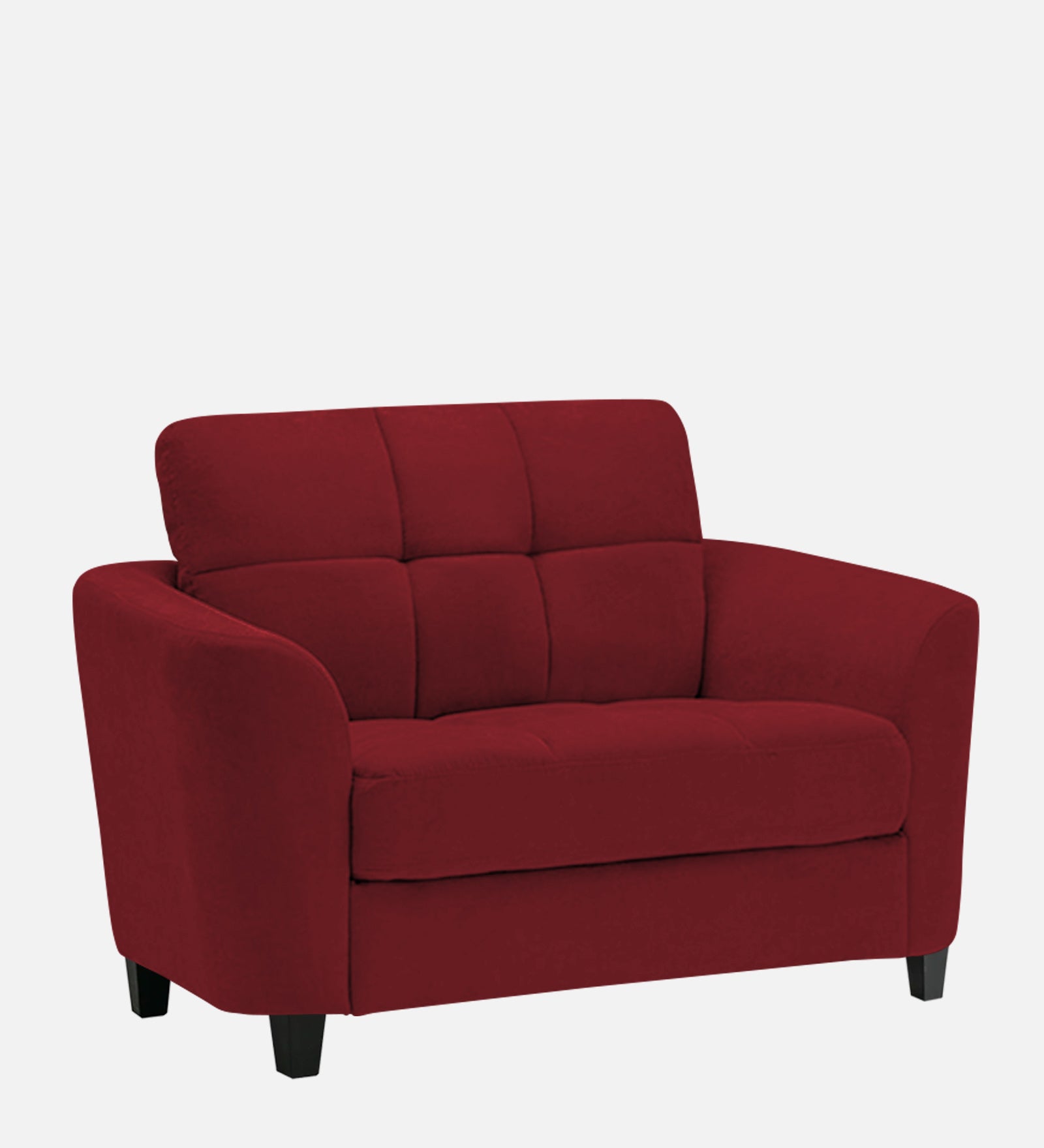 Mulan Fabric 1 Seater Sofa in Chilli Red Colour